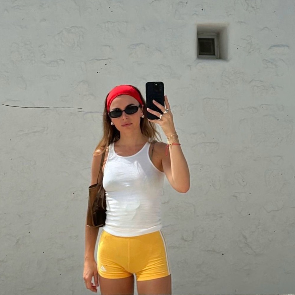 Adidas 3 Stripe Yellow Shorts